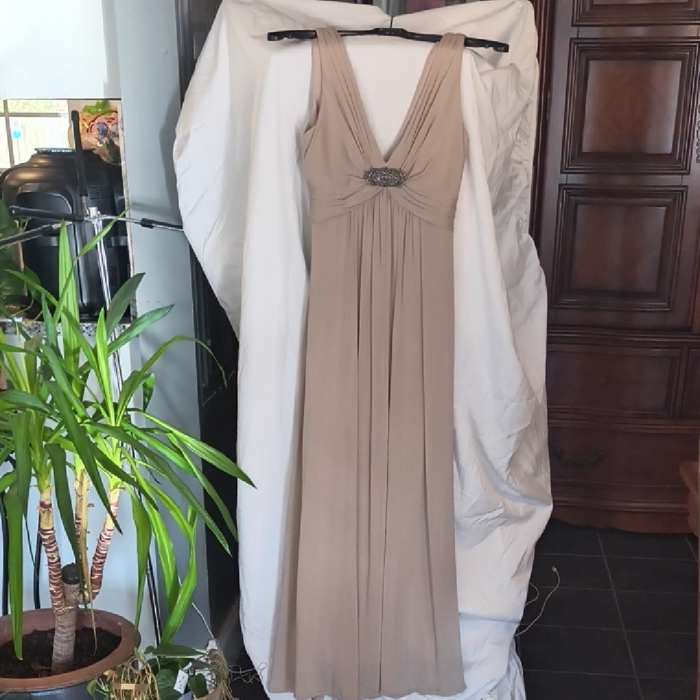 BCBGMaxAzria Taupe Maxi Dress